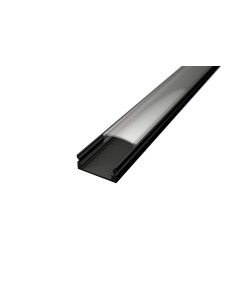 PROFILO ALLUMINIO NERO TL1205N PER STRISCE LED BARRA RIGIDA 2MT COPERTURA A SCELTA