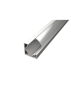 PROFILO IN ALLUMINIO BIANCO DA 2 MT TL1919B ANGOLARE PER STRISCE LED BARRA RIGIDA COPERTURA A SCELTA