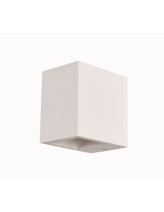 APPLIQUE PORTALAMPADA LED DA MURO G9 CUBO 10X10X7 CM IN RESINA DI GESSO 2