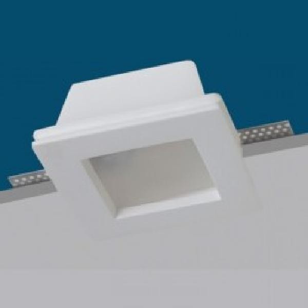 PORTAFARETTO IN RESINA DI GESSO QUADRATO DA INCASSO CON VETRO SATINATO PER FARETTI GU10 e GU5.3 MOD. GQDTL-2006