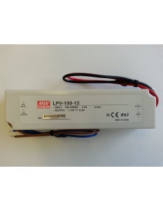 Alimentatore 100 W 8,5 A 220V 12 V DC Waterproof IP67 Meanwell LPV-100-12 - Vendita Online 2