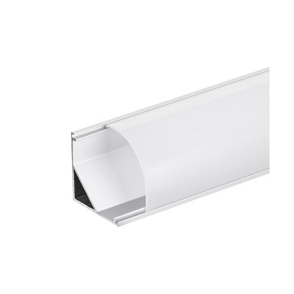 PROFILO IN ALLUMINIO 45° LP2020 DA 2 MT PER STRISCE A LED CON COVER A SCELTA
