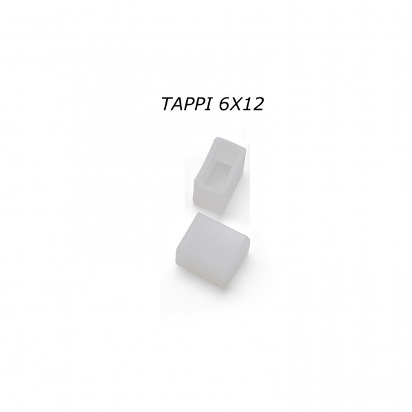 Coppia di tappi per striscia led neon flex 4x10 e 6x12 - Vendita Online