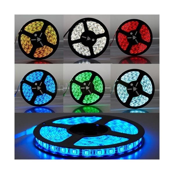 5 METRI STRISCIA 300 LED 5050 SMD RGB LUCE RGB ROSSO VERDE BLU PER ESTERNO IP65 12 V DC