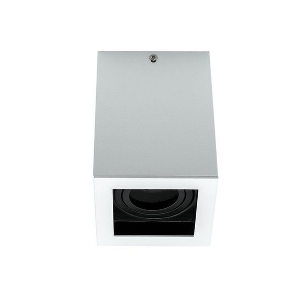 PORTAFARETTO QUADRATO BIANCO IN ALLUMINIO DA SOFFITTO GU10 14X10 CM