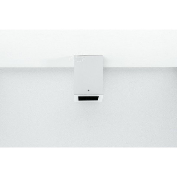 PORTAFARETTO QUADRATO BIANCO IN ALLUMINIO DA SOFFITTO GU10 14X10 CM
