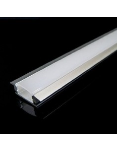 PROFILO ALLUMINIO TL1204 DA INCASSO PER STRISCE LED BARRA RIGIDA 1MT COPERTURA A SCELTA