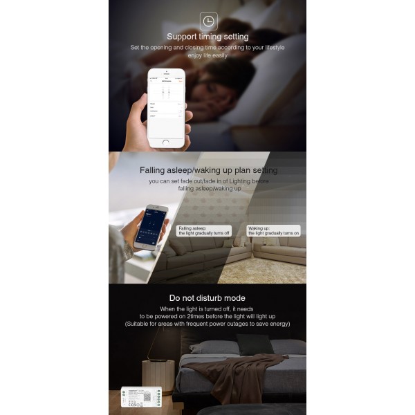 Ricevitore controller 2.4 ghz+wifi strisce led RBG RGBW MONO 12 24 V compatibile ALEXA GOOGLE TUYA telecomandi MIBOXER