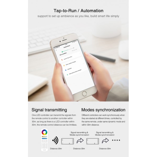 Ricevitore controller 2.4 ghz+wifi strisce led RBG RGBW MONO 12 24 V compatibile ALEXA GOOGLE TUYA telecomandi MIBOXER