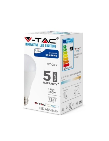 LAMPADINA LED 17 W E27 A65 CHIP SAMSUNG LUCE A SCELTA