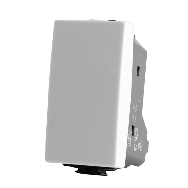 Pulsante Unipolare (10A-250V) Joy 505B Bianco T3 compatibile Bticino Matix
