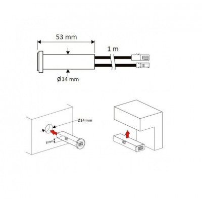 Switch interruttore ON/OFF Led IR infrarossi rilevatore porta o move 12/24 V