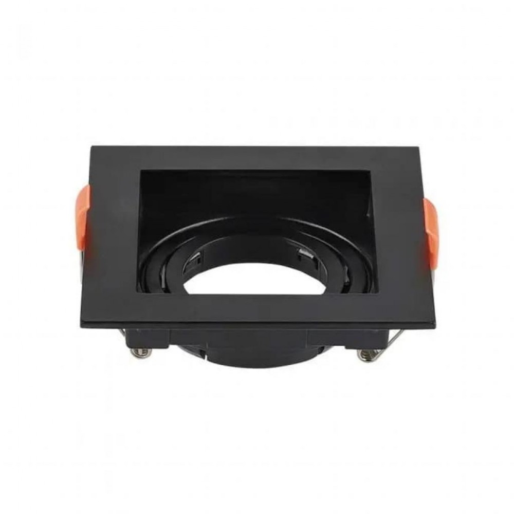 Portafaretto Quadrato nero orientabile per faretti LED GU10 da incasso