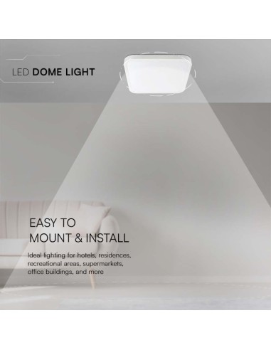 Plafoniera Quadrata a LED 24 W 360° IP44 2400 Lumen Luce Bianca