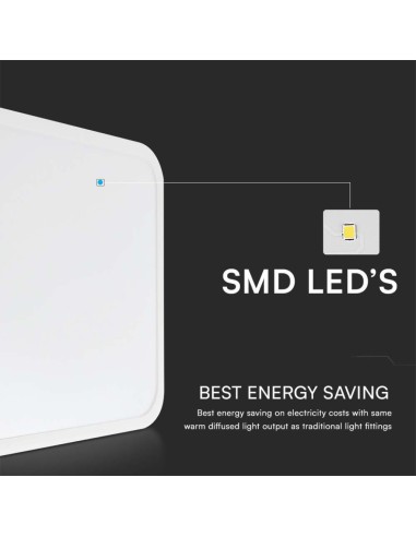 Plafoniera Quadrata a LED 48 W 360° IP44 5160 Lumen Luce Bianca