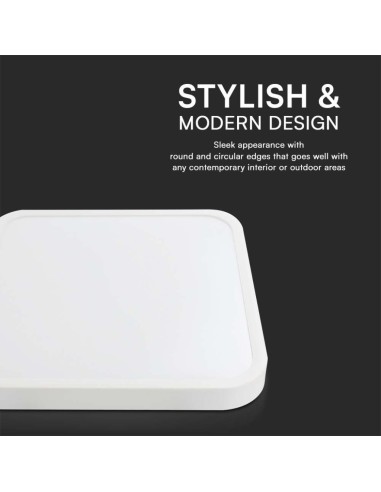 Plafoniera Quadrata a LED 48 W 360° IP44 5160 Lumen Luce Bianca