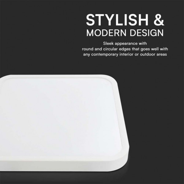 Plafoniera Quadrata a LED 48 W 360° IP44 5160 Lumen Luce Bianca