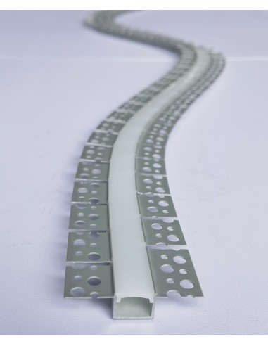 Profilo Alluminio ALFA Flessibile 2 mt per Cartongesso Cover Opaca in Silicone | Vendita Online