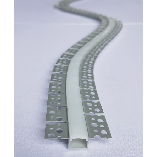 Profilo Alluminio ALFA Flessibile 2 mt per Cartongesso Cover Opaca in Silicone | Vendita Online Profilo Alluminio ALFA Flessibile 2 mt per Cartongesso Cover Opaca in Silicone | Vendita Online