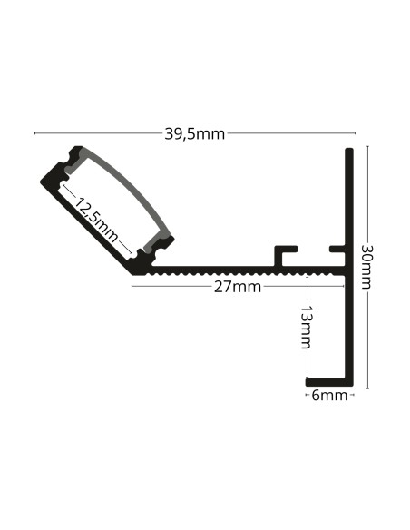 Profilo in Alluminio Bianco ALBA 2m per Velette Cartongesso Cover Opaca per Strisce LED | Vendita Online Profilo in Alluminio Bianco ALBA 2m per Velette Cartongesso Cover Opaca per Strisce LED | Vendita Online