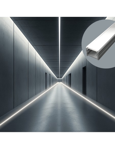 Profilo in Alluminio per Pavimento 2m LP4060 Calpestabile con Cover Opaca per Strisce LED - Vendita Online