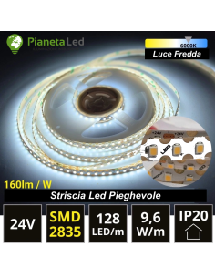 Striscia Led Pieghevole 5m 24V 48w 128 Led/m Luce bianca 160 lumen/w - Vendita Online 2