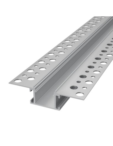 Profilo in Alluminio ALFA da 2 mt da Incasso a Scomparsa in Cartongesso per Striscia LED Cover Opaca