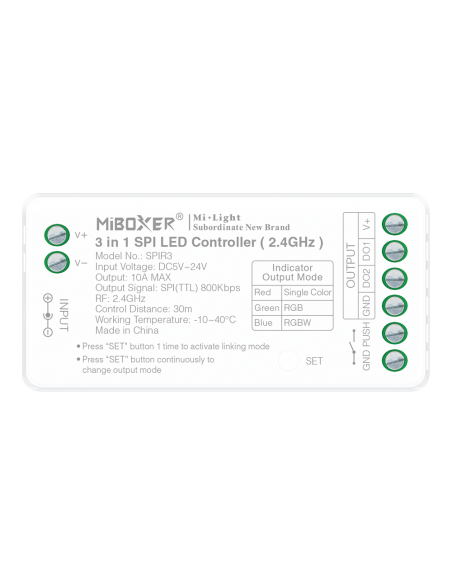 Controller LED SPI 3 in 1 SPIR3 (2.4GHz) – Controllo Avanzato per Strisce LED Digitali - Vendita Online