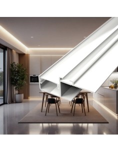 PROFILO ALLUMINIO BIANCO 2 MT MOD. SOLE PER STRISCE LED COPERTURA A SCELTA 2