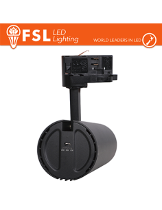 Faretto LED da Binario Trifase 30W 3500 lm Colore Nero 3in1 2