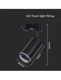 Portafaretto LED per Binario Trifase GU10 Colore Nero 2