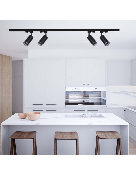 Portafaretto LED per Binario Trifase GU10 Colore Nero