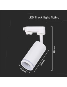 Portafaretto LED per Binario Trifase GU10 Colore Bianco 2