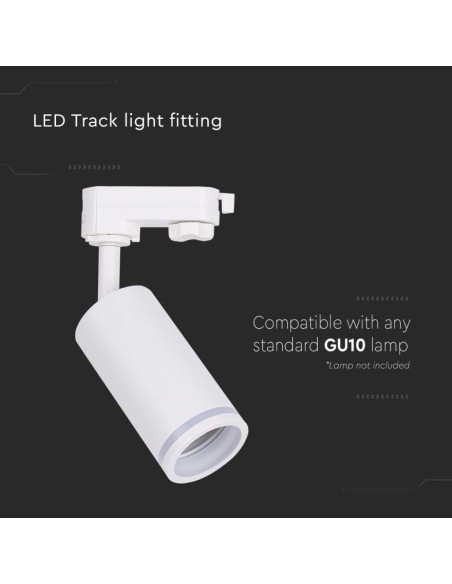 Portafaretto LED per Binario Trifase GU10 Colore Bianco