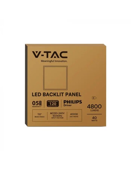 Pannello LED 40W 120LM/W da Incasso con Driver Philips Esterno Incluso 60x60cm Bianco 6500K