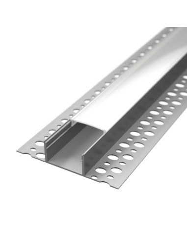 Profilo in Alluminio BETA2 da 2 mt da incasso Cartongesso Piastrella per Striscia LED Cover Opaca