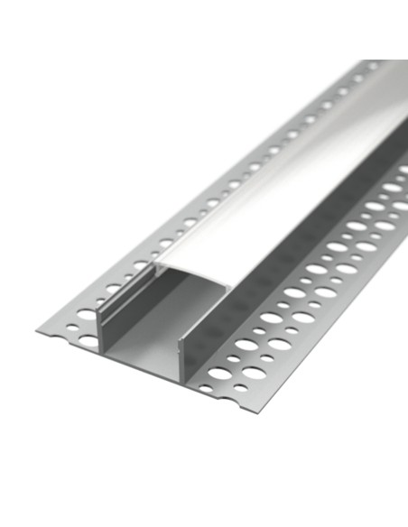 Profilo in Alluminio BETA2 da 2 mt da incasso Cartongesso Piastrella per Striscia LED Cover Opaca